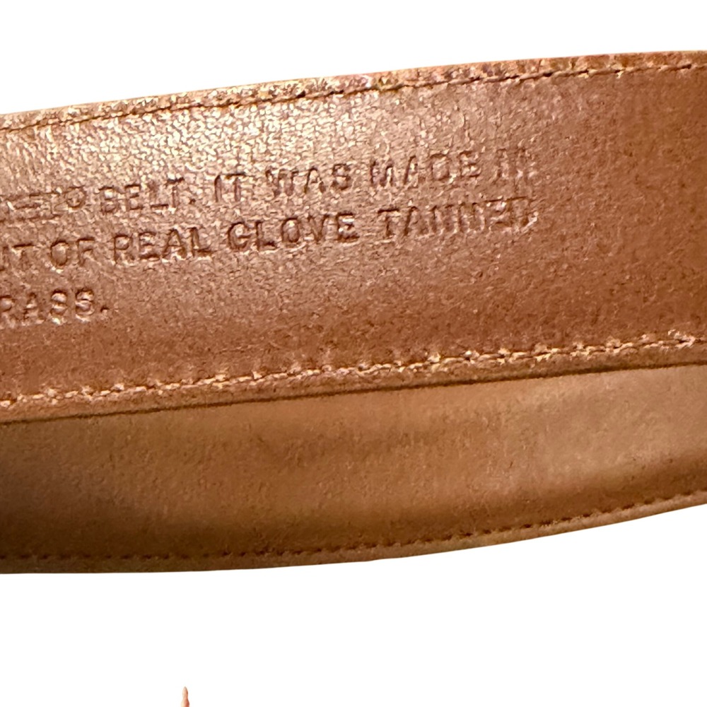 Coach Vintage Brown Leather Belt Gold Brass Buckle Large NWT - Picture 10 of 14